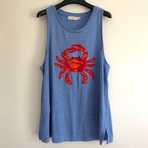 Tory Burch Crab Embroidered Tank Top
